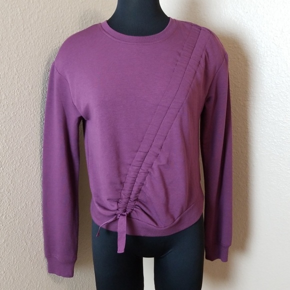 Garage Ruched Front Sweatshirt Purple New - Picture 1 of 5